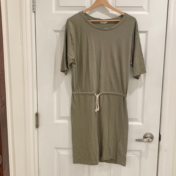 Filippa K Linen Olive Green Tee Shirt Dress - Picture 2 of 13